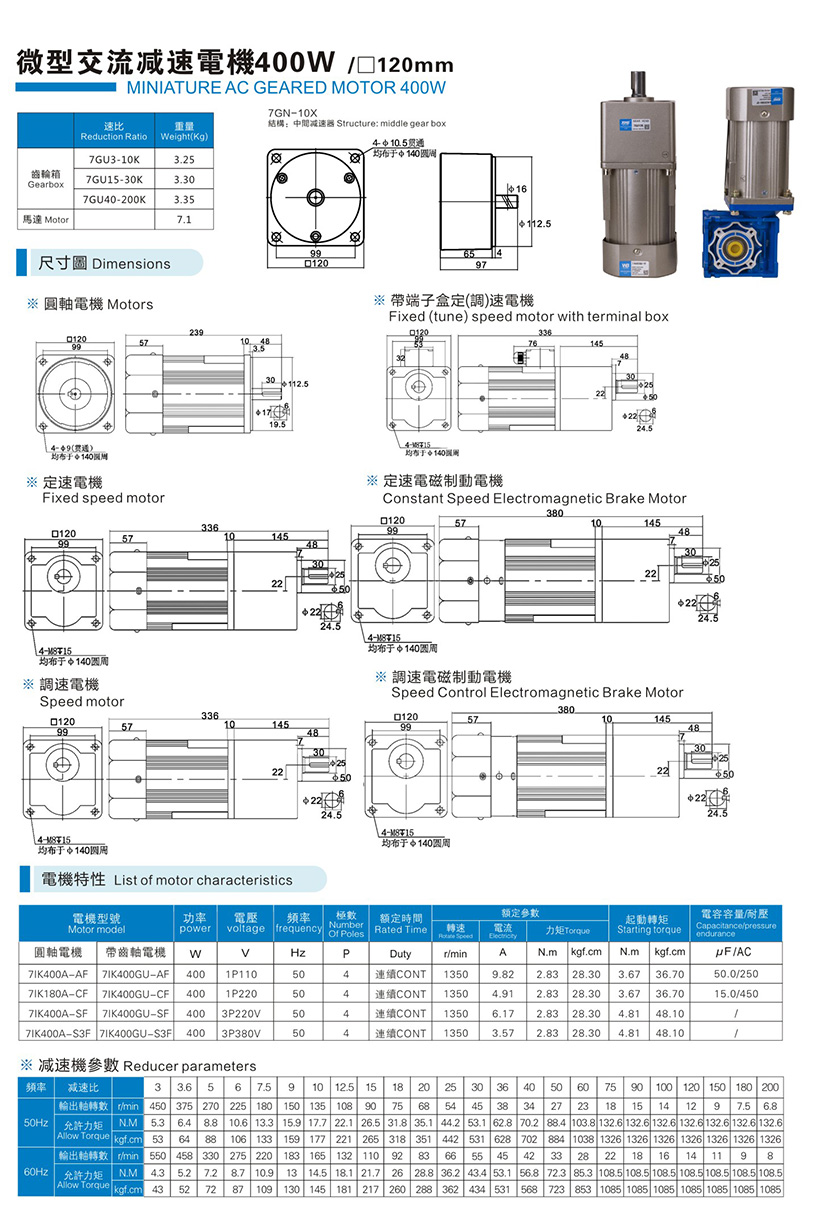 400W参数